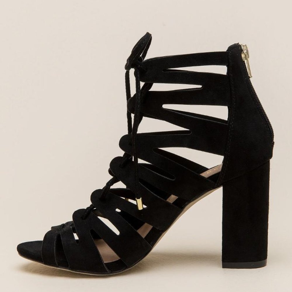 Madden Girl Black Lace Up Heels